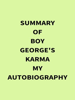 cover image of Summary of Boy George's Karma My Autobiography